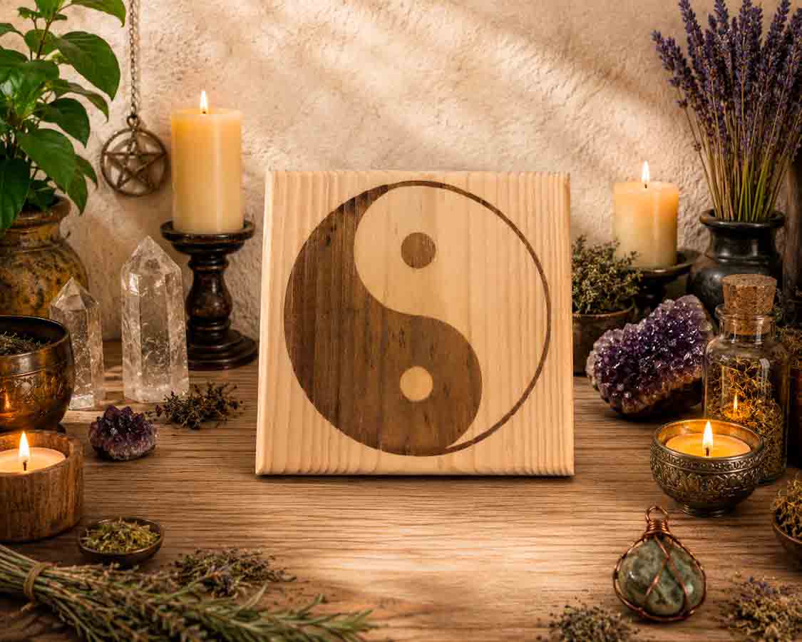 Yin Yang madera pino